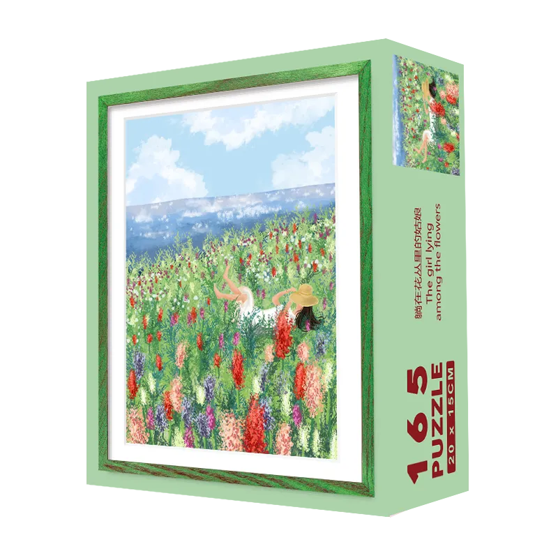 The girl lying among the flowe