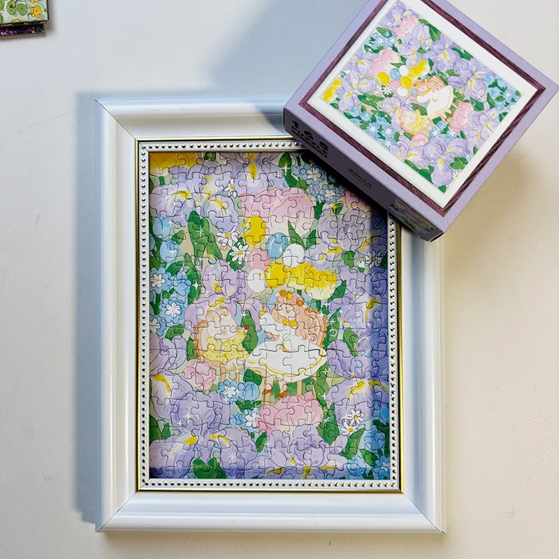 Iris Girl Puzzle Blue Card