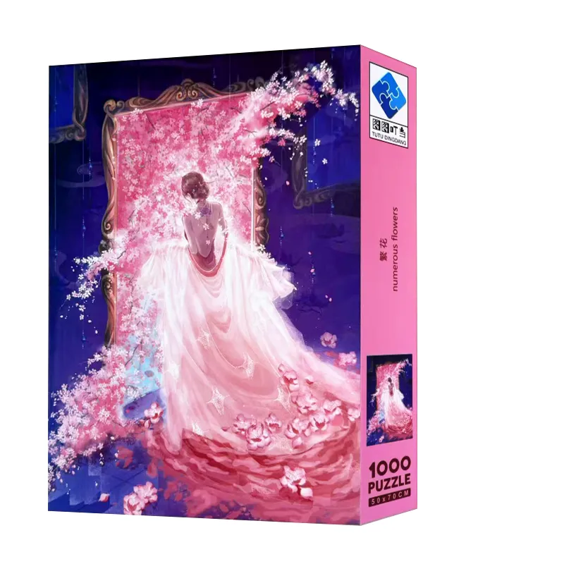 Flower Puzzle Blue Card