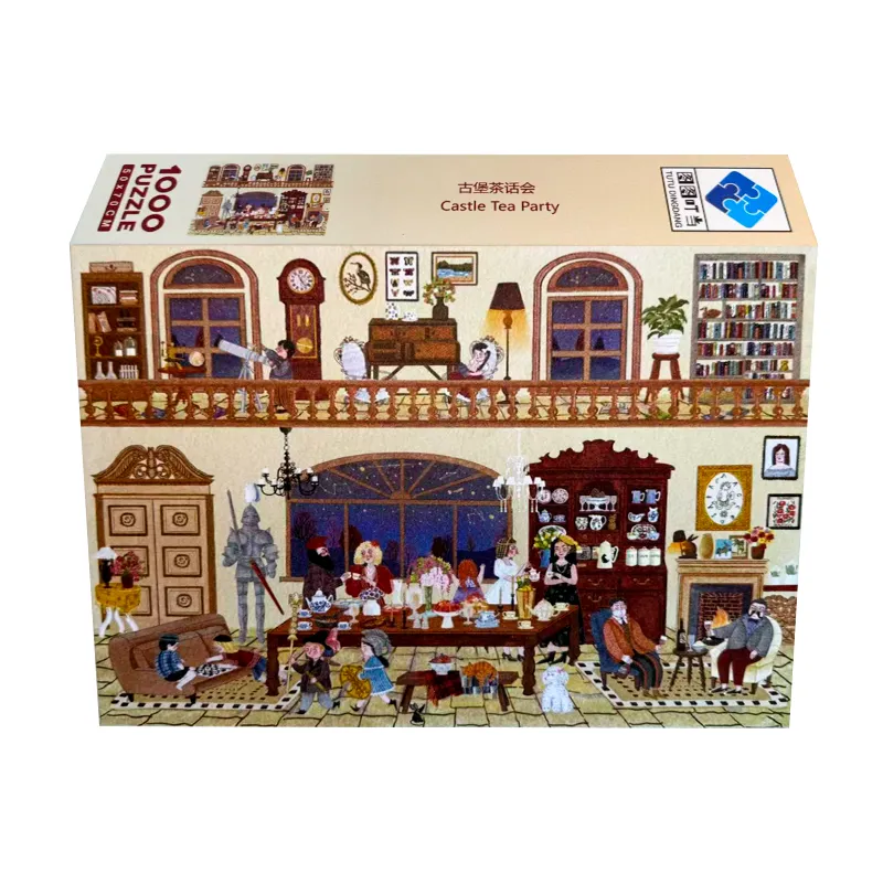 Gable Tea Blossom Puzzle Blue 