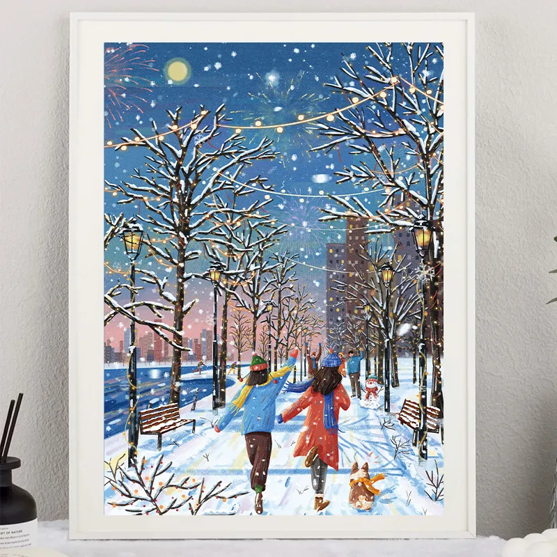 Warm Winter Puzzle Blue Card