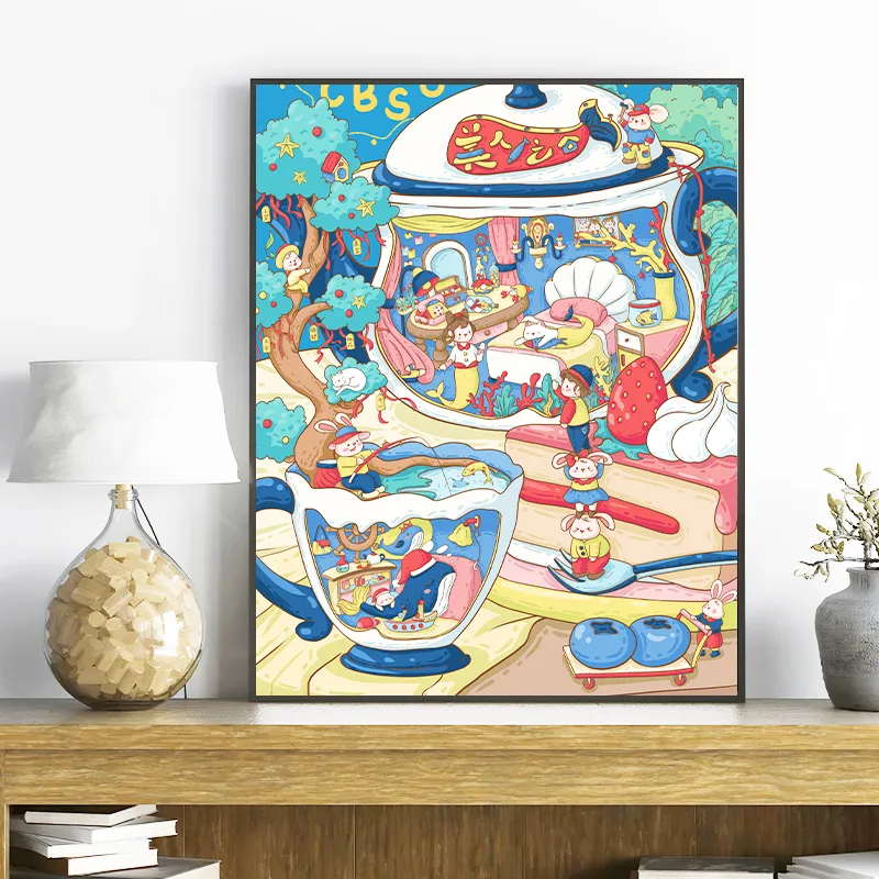 Mermaid House Puzzle Blue Card