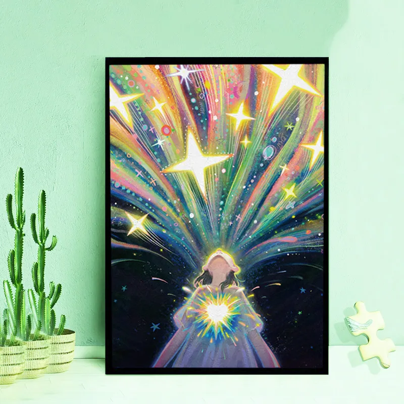 Heart Bloom Puzzle Blue Card