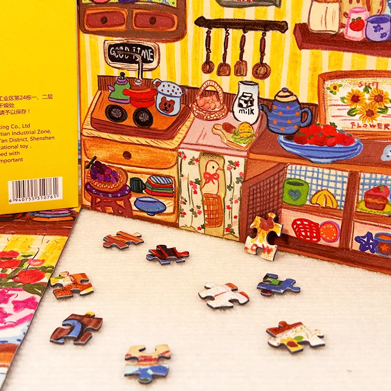 Cute Kitchen Puzzle Blue Card